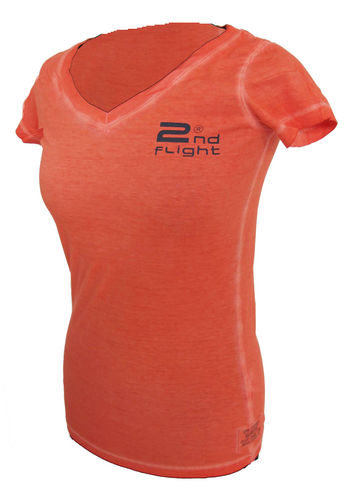 T-Shirt cold dyed koralle ladies